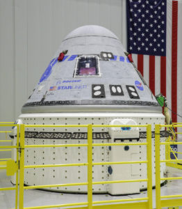 In preparation for Boeing's CST-100 Starliner Orbital Flight Test-2 (OFT-2), a new service module was mated to a crew module to form a complete spacecraft on March 12 in Boeing’s Commercial Crew and Cargo Processing Facility at NASA’s Kennedy Space Center in Florida. 